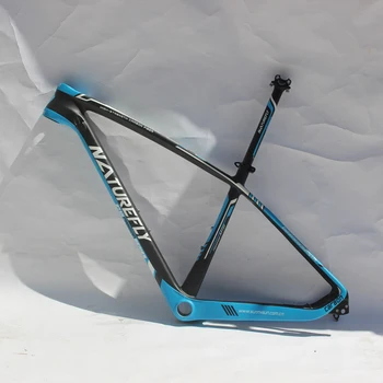 Naturefly de Carbono cuadro de Bicicleta de Montaña MTB Bicicleta Marco del Ciclo de conjunto de Marcos 27.5 Azul Negro E-Thru 142mm Envío Gratis
