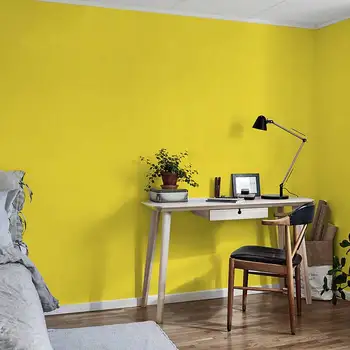 Nórdicos Llanura Sólido de Color Amarillo Limón de Papel de Pared Moderna Sala de estar Dormitorio Fondo Mural de papel pintado para las Paredes