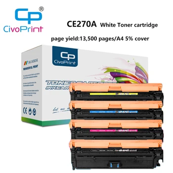 Civoprint compatible Empresa CP5525 HPCE270A blanco cartucho de tóner CE271A CE272A CE273A 650A CP5525N CP5225DN Color LaserJet