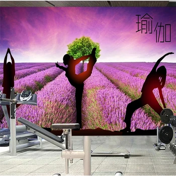 wellyu papel de parede un fondo de pantalla Personalizado de Lavanda Mediterráneo Viento Ejercicio Fitness Yoga Mural de la Imagen de la Pared de papier peint