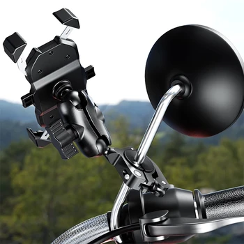 17 MM 25 MM de Aluminio de la Bola de la Cabeza del Adaptador de Manillar de la Motocicleta de 1 pulgada de la Base de soporte de Bicicleta de ciclismo Clip de Soporte de GPS