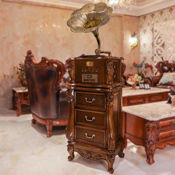De madera maciza fonógrafo Viejo estilo de la sala de estar de estilo Europeo de vinilo fonógrafo Viejo estilo vintage fonógrafo