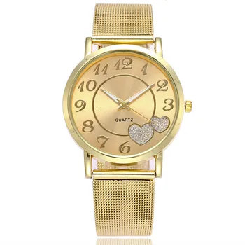 La moda de las Mujeres de Lujo de Relojes Simple de la parte Superior de la Marca de Cuarzo Reloj de las Mujeres de Oro reloj de Pulsera Reloj Mujer