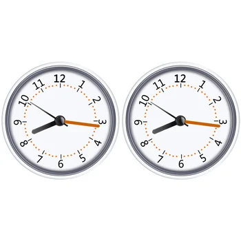4X Mini Ducha Reloj Impermeable IP24 Reloj de Pared de la Taza de la Succión de Baño Reloj de Acrílico de la Cara de Succión Reloj