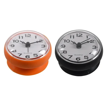 2 Pcs 7 cm Impermeable de Cocina cuarto de Baño Ducha Reloj de la Taza de la Succión del Lechón de la Pared, Naranja y Negro