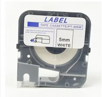 5x PT-305W Etiqueta de Cinta de Cassette de 5mm Blanco Para MAX LETATWIN LM-380E 370E 390A Tubo de la Máquina de Marcado