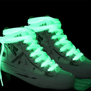 1 Par Luminoso Cordones de los zapatos para Niño Zapatillas de deporte de los Hombres de las Mujeres Zapatos de Deporte Reflexivo de los Cordones de los zapatos Cordones que Brillan En La Oscuridad de la Noche Cordones