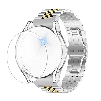Caso+Vidrio Templado+Sin Huecos Correa de Metal Para Samsung Galaxy Reloj 5 4 Pro 45 mm 44 mm 40mm Reloj Galaxy 4 Clásico de 46 mm 42 mm