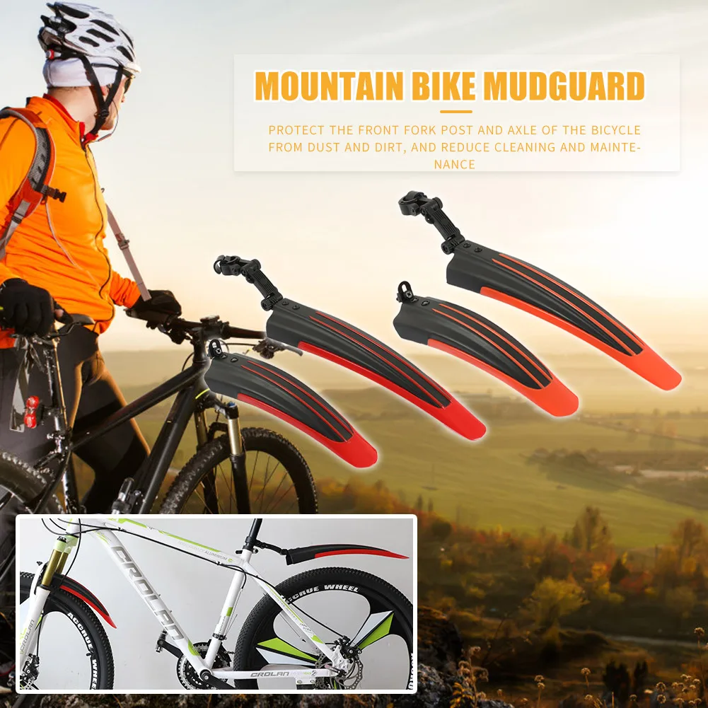 2pcs Bicicleta de Montaña Splash Fender Guardia Conjunto de MTB de la Bicicleta Trasera Guardabarros Delantero Ciclismo Accesorios de Montar para los de 20 a 26 pulgadas Bicicleta