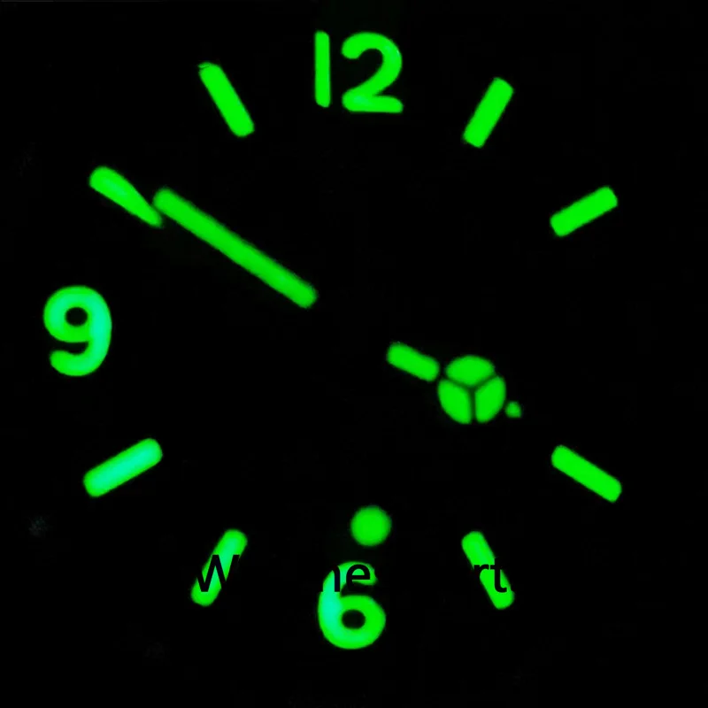 BLIGER 39mm NH35A NH36 Movimiento Automático de los Hombres reloj de Pulsera de Cristal de Zafiro Verde Luminoso Dial Correa de Caucho