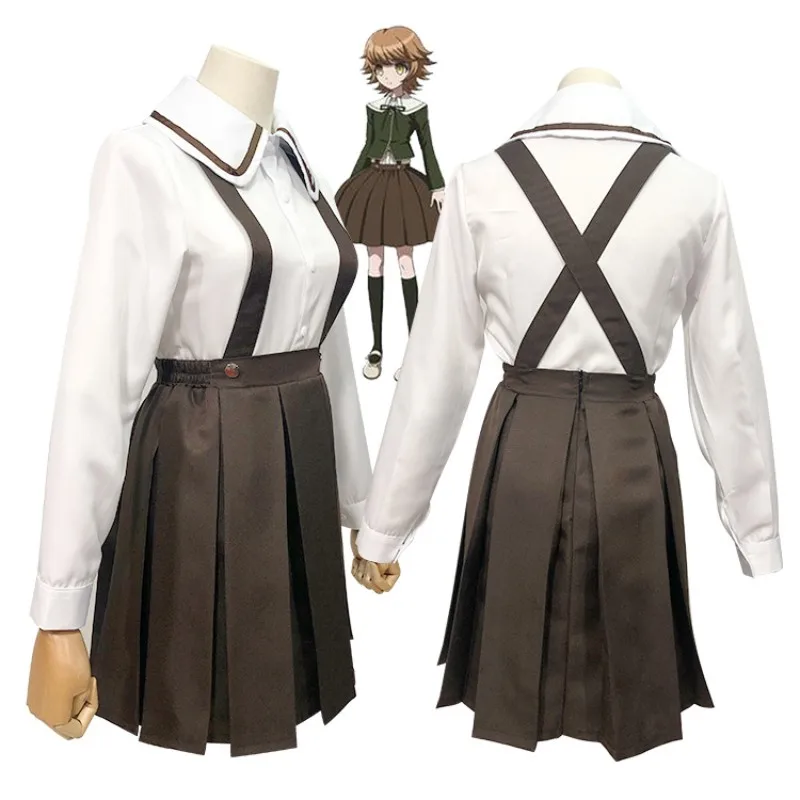 Nueva Danganronpa V3 trajes Cosplay de Chihiro Fujisaki uniforme escolar uniforme de la Capa / la Falda / capa Trajes para las mujeres de Anime cosplay