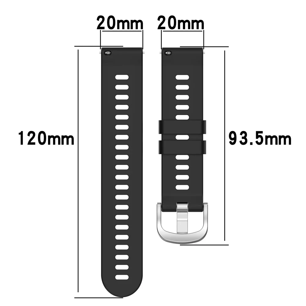 Para Samsung galaxy reloj 5 4 2 40 mm 44 mm watch5 Pro 45 mm Correa de Pulsera de Silicona de 20 mm de la Banda de Reloj Amazfit Bip 3 GTS 2 mini