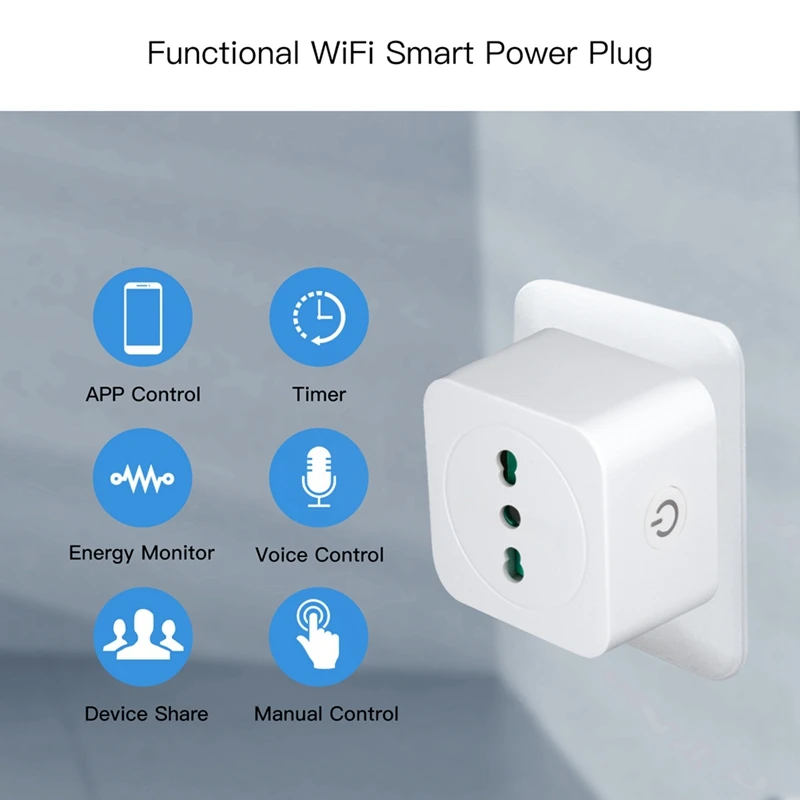 Smart Plug Tuya Wifi Smart Plug 16A Enchufe italiano Control de Voz de Monitor de Energía Temporizador de Socket Para Alexa principal de Google Vida Inteligente